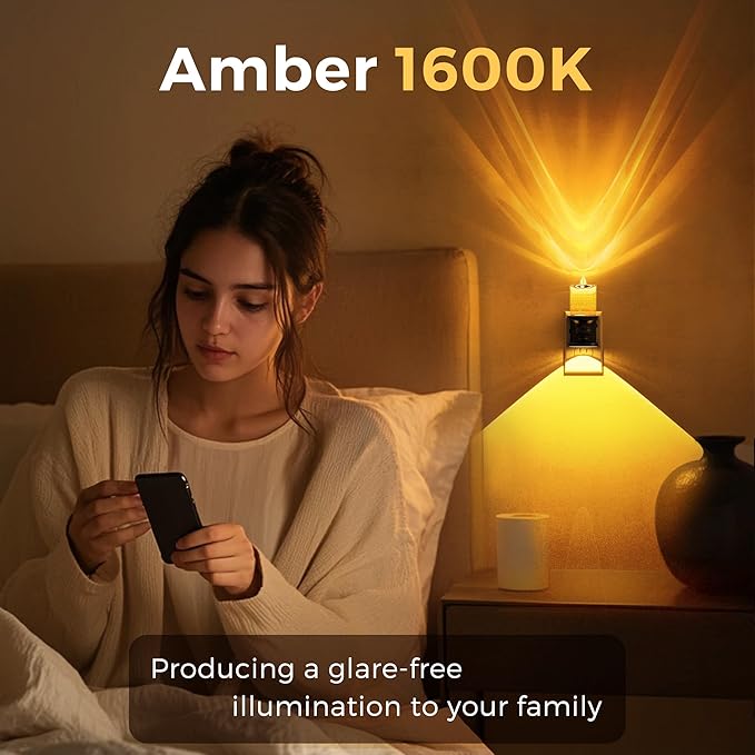 L LOHAS LED Flameless Candle Night Light, Amber Night Lights Plug into Wall, 0-100LM Dimmable Nightlight, LED Candle Night Light with Light Sensor, for Dinning Room, Living Room, Bathroom, Hallway
