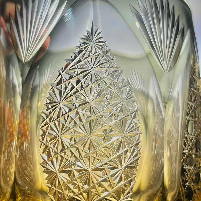 suigetsu Japanese Crystal Whiskey Glass, Cut Crystal Pattern, Luxury Cocktail Glassware (Champagne)