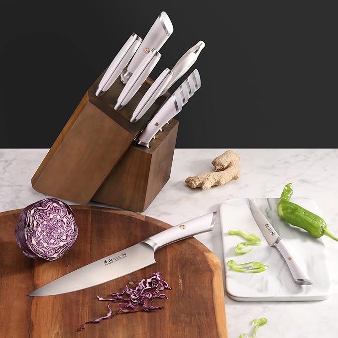 Cangshan ELBERT Series German Steel Forged Knife Block Sets (12-Piece, White)