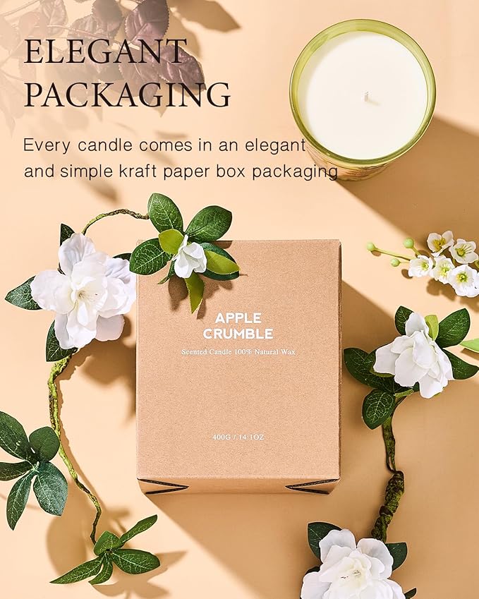 M&SENSE Rose Amber Scented Natural Soy Wax Candle, 14.1oz 60 Hours Long Lasting Slow Burning Candles for Home Decor, Aromatherapy Candle for Stress Relief