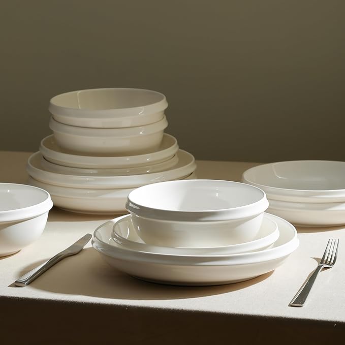 Stone Lain Verso 12-Piece Dinnerware Set Porcelain, White