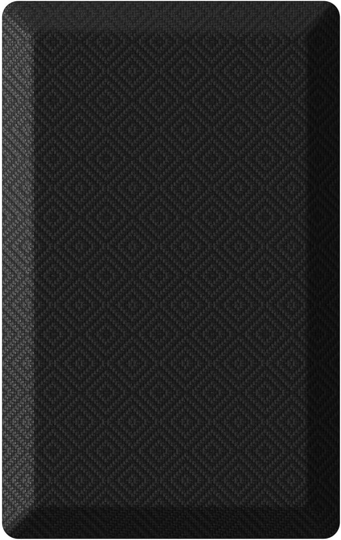 Ophanie Kitchen Mats for Floor, 3/4 inch Thick, 17x24 Anti Fatigue Cushioned Mat, Kitchen Rugs, Waterproof, Comfort Ergonomic Standing Mat for Office, Home, Sink, Black Non-Slip Ridged Bottom