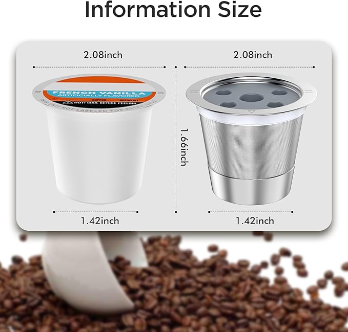 Reusable K Cups for ke K Supreme | Refillable K cups with Adapter for ke K Supreme (Plus) Coffee Maker (4 pack)