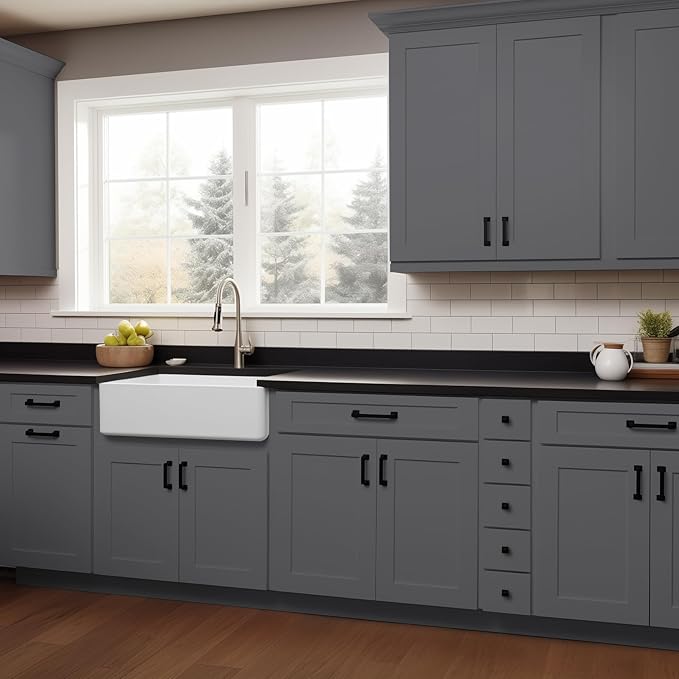Solid Wood 5-Drawer Spice Cabinet for Kitchen, Soft Close Drawer Glides, Freestanding Storage Organizer, Fits 6" Base Cabinets, Natural Birch Wood (SK-Pebble Gray, 6" W x 24" D x 34.5" H)