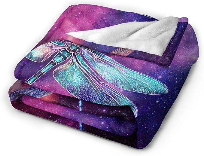 Dragonfly Blanket Gifts for Girls Boys Dragonfly Lovers Throw Blankets Cozy Plush Fleece Flannel Fuzzy for Women Men Decor 60"X50"