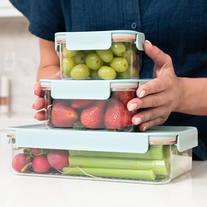 LocknLock LBF405RS12M Modular Plus Food Storage Container,24 set (12 containers & 12 Lids)- Mint