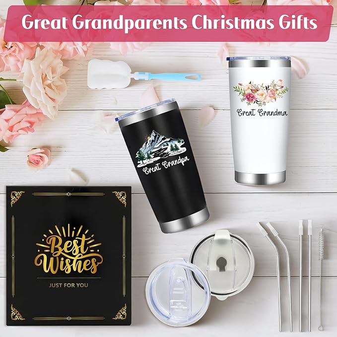 Iridesc First Time Grandparents, Promoted To Grandma And Grandpa Est 2026 Insulated Tumbler Set, Christmas Gift for Grandparents, Pregnancy Announcement for Grandparents, New grandparent Gifts, 20 Oz