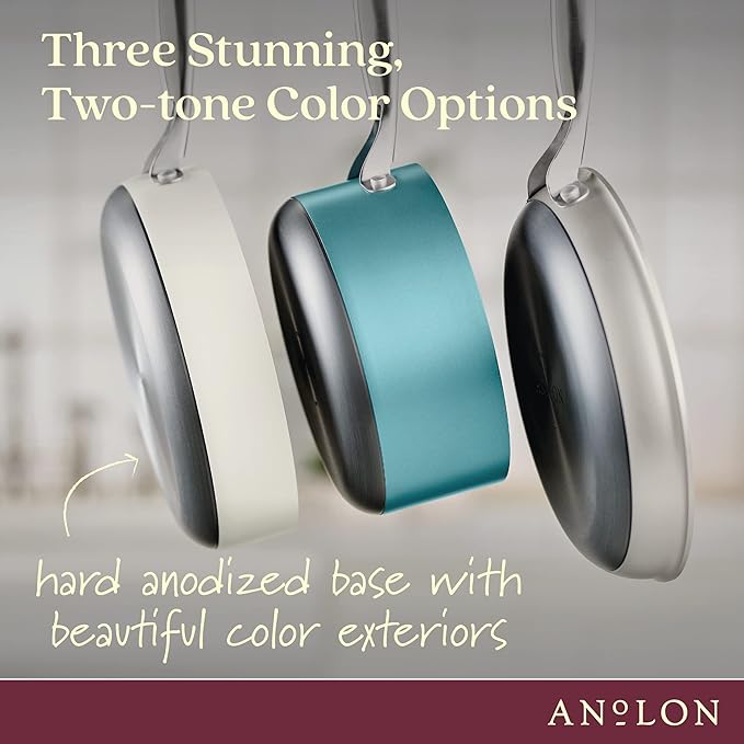 Anolon Achieve Hard Anodized Nonstick Sauce Pan with Lid, 2 Quart, Teal