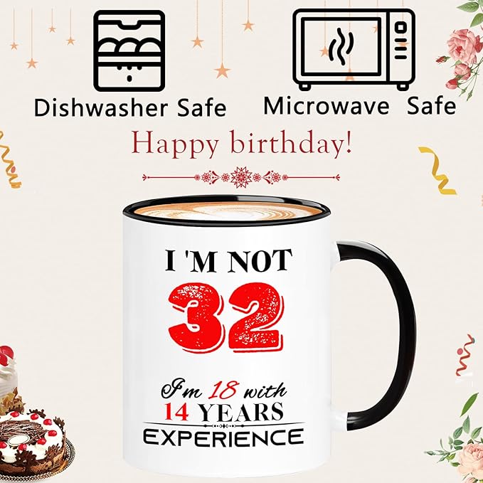 1993 32th Birthday Mug for Women Men, Turning 32 Year Old Birthday Gifts for Mom, Dad, Grandma, Grandpa, Wife, Husband, Daughter, Sister, Best Friends, Coworkers, Her, Him, 11oz Coffee Cup
