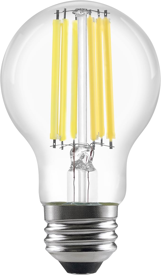 Sylvania LED TruWave Natural Series A19 Light Bulb, 100W Equivalent, Efficient 15W, 1600 Lumens, Medium Base, Dimmable, Clear, 5000K, Daylight - 4 Pack (42273)