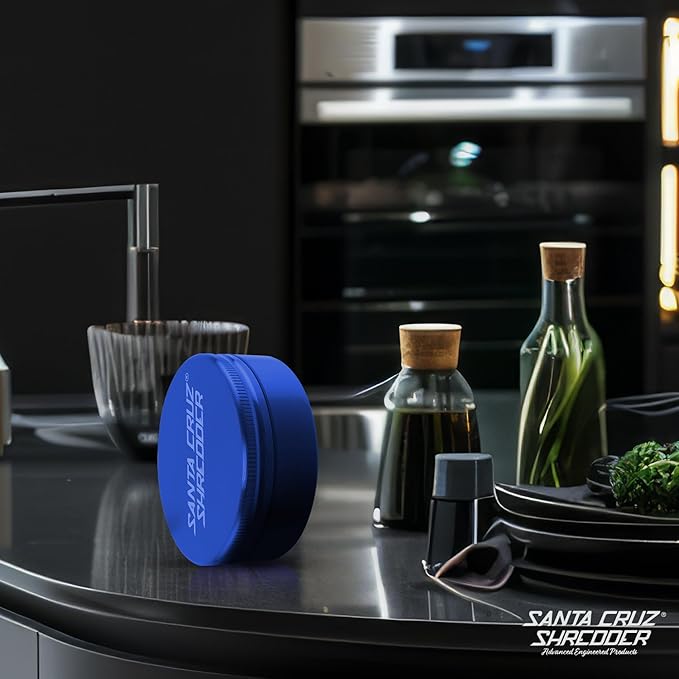 Santa Cruz Shredder Jumbo Metal Spice Grinder with Textured Grip – 2-Piece 4" (Blue)