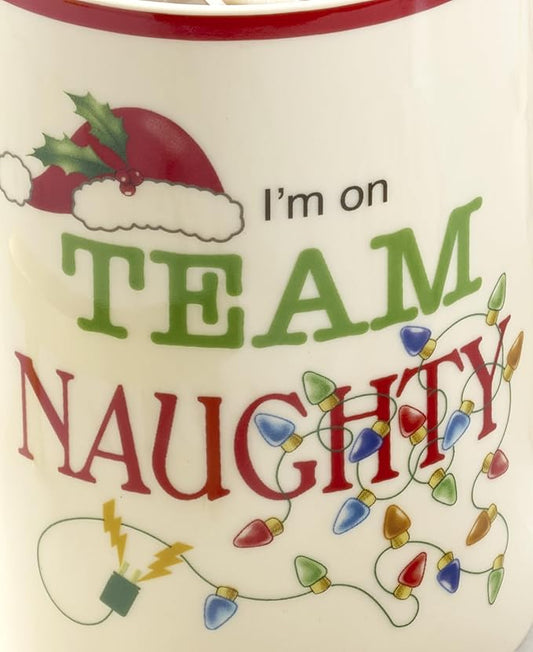 Lenox Coffee Mug, Naughty & Nice 14 Oz Mugs Set Of 2, Ceramic Material, Microwave Safe, Dishwasher Safe, Christmas Drinkware Set Mugs for Coffee and Tea, Christmas Decoration (14 Oz, Set Of 2)