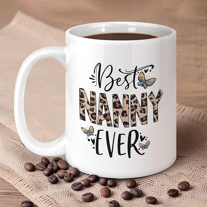 Nanny Gifts Christmas from Grandchildren 11oz Mug, Mothers Day Gifts for Nanny, Grandma Birthday Gift Ideas, Best Nannies Ever Coffee Mug