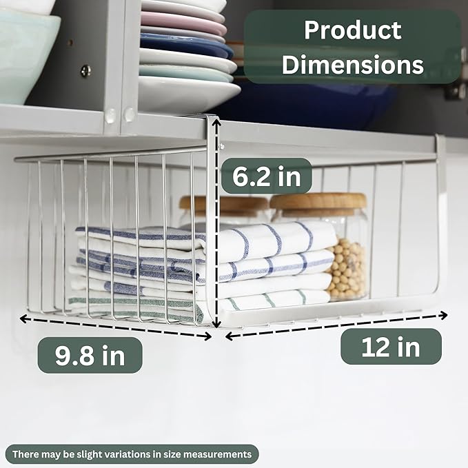 Upper Cabinets Hanging Shelf (Stainless Steel, 6.2" H x 12" W x 9.8" D)