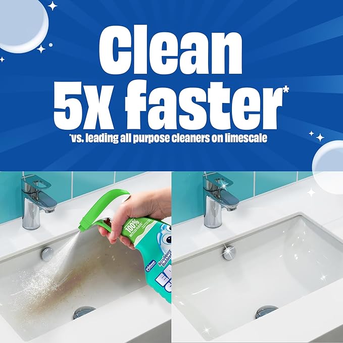 Scrubbing Bubbles Easy Clean Foaming Multipurpose Bleach-Free Bathroom Cleaner, Fast-Acting Foam Cleans Limescale, Dirt and Grime on Showers, Sinks, Toilets, Tiles, Counters, & More, 32oz Spray