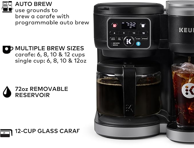 Keurig K-Duo Hot & Iced Single Serve & Carafe Coffee Maker – MultiStream Technology, 72oz Reservoir, Ideal for Holiday Hosting & Gift Giving (Gen 2)