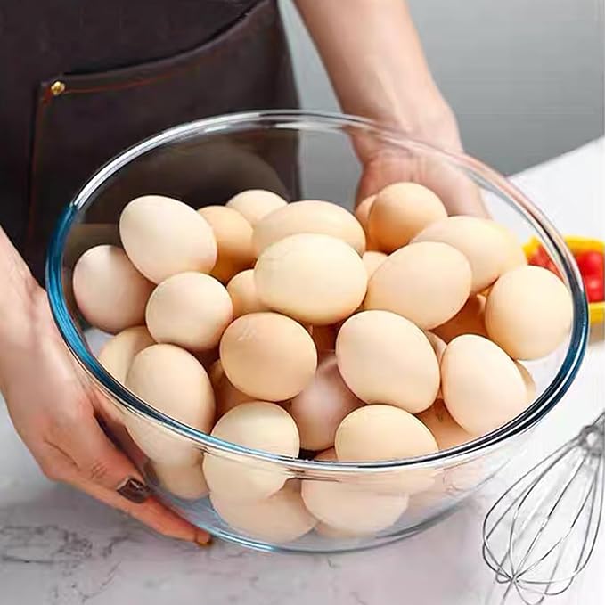 6.2Quart Large Glass Bowl for Sourdough Bread Making with Lid,Thickened 12Inch Clear Glass Salad Cooking Bowls for Kitchen Salad Bread Storage, For Prepping, Marinating & Brining Kimch