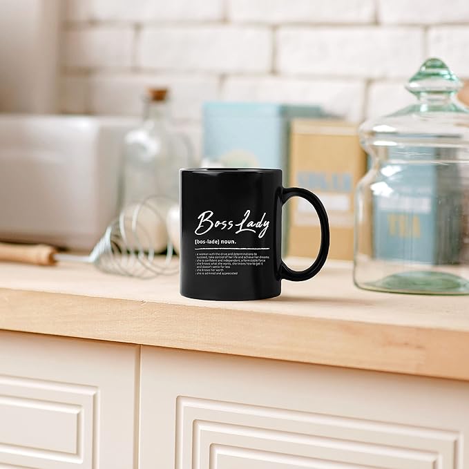 QUICQOD Boss Lady Gifts: Ceramic Mug, 11 Oz - Perfect for Christmas, Birthday, or Retirement Gifts