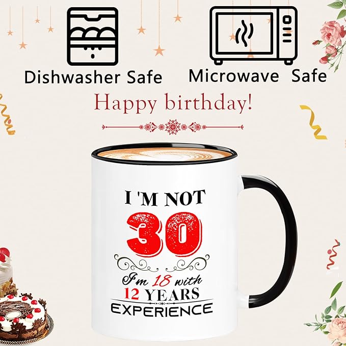 30th Birthday Gifts For Women Men, 30 Year Old Birthday Gifts for Women Men, 1995 Birthday Gifts for Women Men, 30th Birthday Decorations for Women Men, 30th Birthday Mug Cups, 11oz