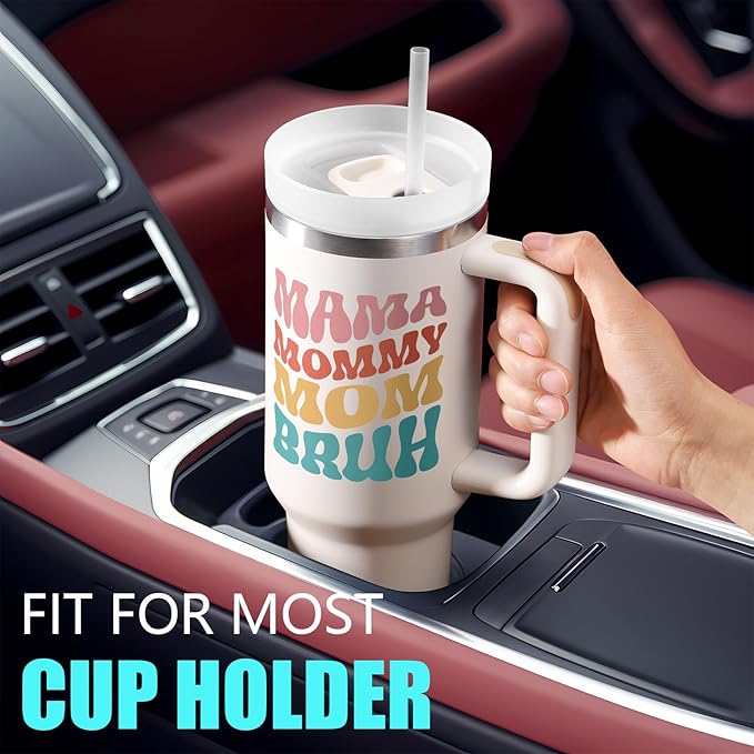 Gifts for Mom, Christmas Gifts from Daughter Son, 40 OZ Tumbler Best Birthday Gift for Mama Mother-in-Law Wife Mother Women, Mama Mommy Insulated Cup with Handle New Mom Gift for Wife from Husband