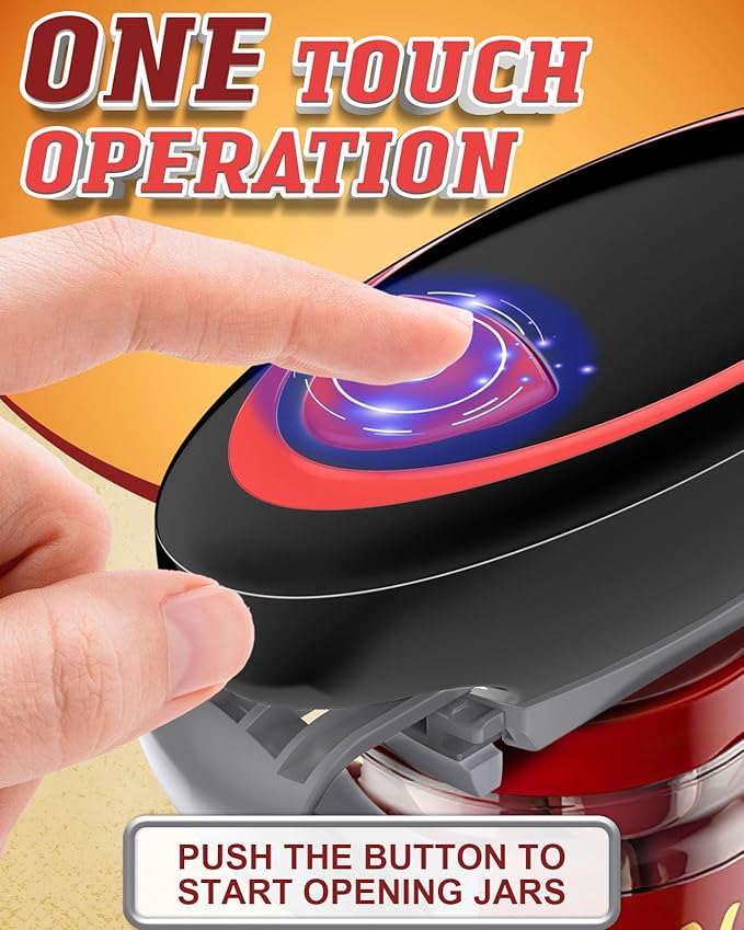 Electric Jar Opener for Weak Hands, Automatic Jar Opener for Seniors with Arthritis, Strong Tough & Easy One Touch Bottle Opener for Arthritic Hands