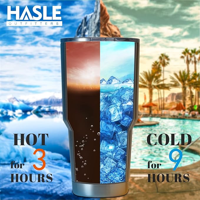 HASLE OUTFITTERS 30oz Stainless Steel Tumbler, Double Wall Vacuum Insulated Travel Mug Tumbler, Durable Insulated Coffee Mug, Gift Box Set (Amey Green, 4)