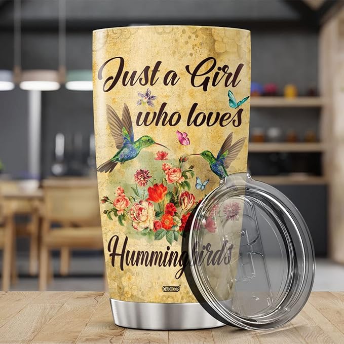 CUBICER Hummingbird Coffee Tumblers With Lid Stainless Steel Tumbler 20 Oz Cup Advice From A Just Who Loves Hummingbirds Mug Funny Wine Insulated Travel Mugs Gifts For Bird Lovers