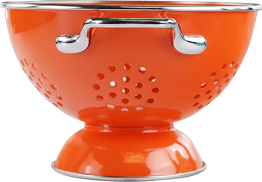 Calypso Basics by Reston Lloyd Powder Coated Enameled Colander, 1.5 Quart, Orange