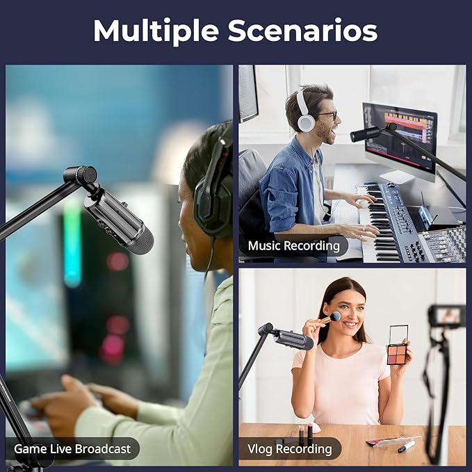 SmallRig Mic Boom Arm, Innovative Hydraulic Damping Microphone Stand with Desk Mount Clamp, Screw Adapter, Cable Management for Podcasting, Streaming, Gaming, Home Office - 4303