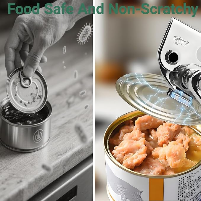 Commercial Can Openers Manual - Hand Crank Can Opener Heavy Duty With Comfortable Extra-Long Handles Swing Away Can Opener for Seniors 3 In 1 Large Handheld Can Open With Ergonomic Handle