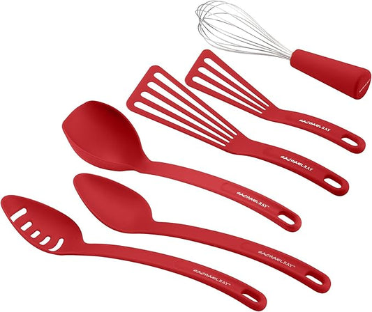 Rachael Ray 46408 Nylon Nonstick Set, Red, 6-Piece, Tools and Gadgets, One Size