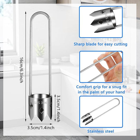 2Pcs Red Bell Pepper Seed Corer, Fruit and Vegetable Corers Tool Stainless Steel Apple Corer Remover Tool for Apples, Pears, Cucumbers