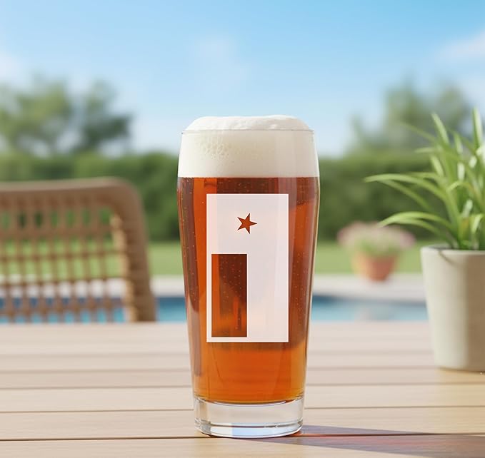 Sand Carved Willi Becher Glass, Custom Octoberfest Hops, Personalized with Text or Logo, Customized for Gifts, Weddings, Groomsmen, Breweries, Bars, Dishwasher Safe (16 oz)