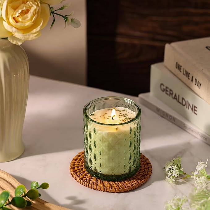 2 Pack Eucalyptus & Mint Scented Candles for Home Decor, 6.5oz Natural Soy Wax Aromatherapy Jar Candles, Housewarming Gift for Women