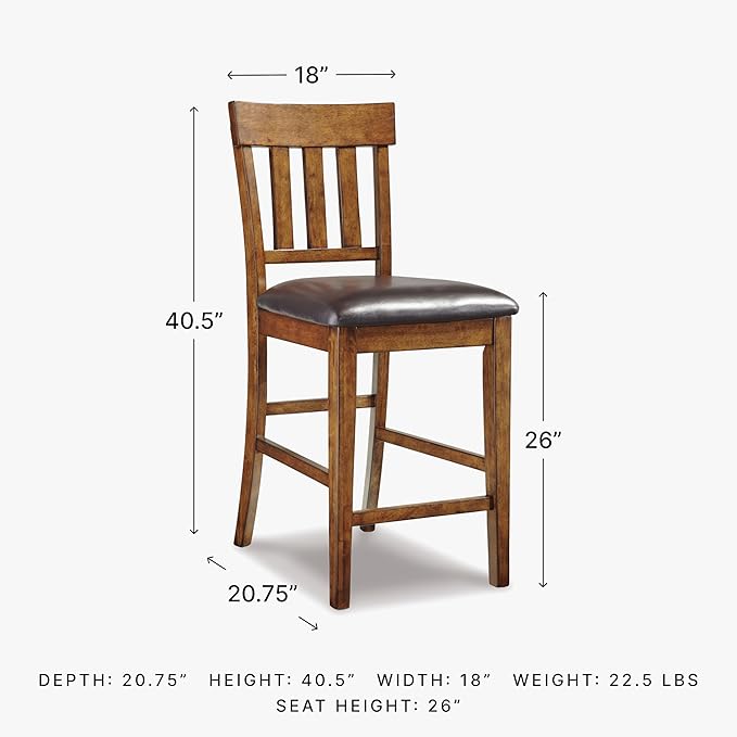 Signature Design by Ashley Ralene Counter Height Bar Stool, Medium Brown