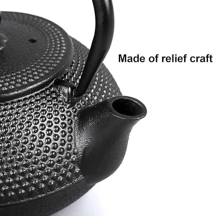 PARACITY Cast Iron Teapot Japanese Tetsubin Coated with Stainless Steel Infuser, Stovetop Tea Kettle for Boiling Hot Water Tea, Mothers Day Gifts from Daughter/Son 30.5 OZ /900 Ml
