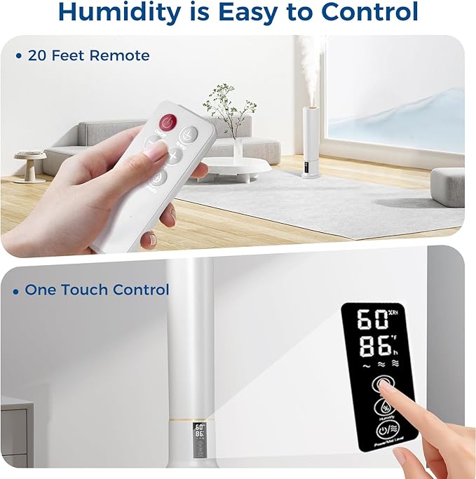 Humidifiers for Bedroom 9L Cool Mist with Essential Oil Diffuser, Humidifier Large Room, 24dB Quiet Air Humificador fit Baby Nursery & Plants, 360° Adjustable, Easy Fill & Cleaning