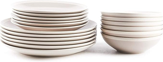 Rock Ridge Speckled Stoneware Dinnerware Set (18pc Set, Sands and Ivory)