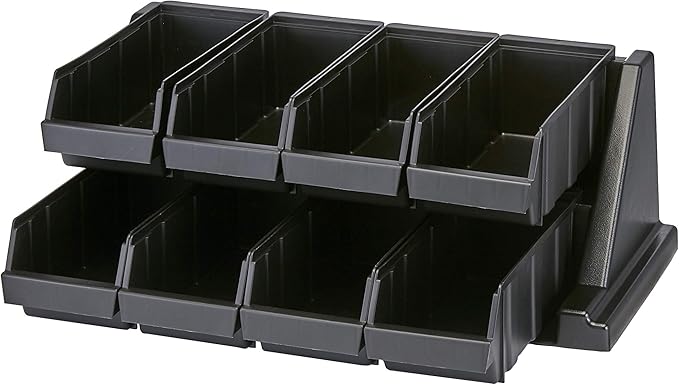 Cambro Versa Self Serve Condiment Bin - 8 Storage Bins - Ideal for Food and Coffee Condiments (Black)