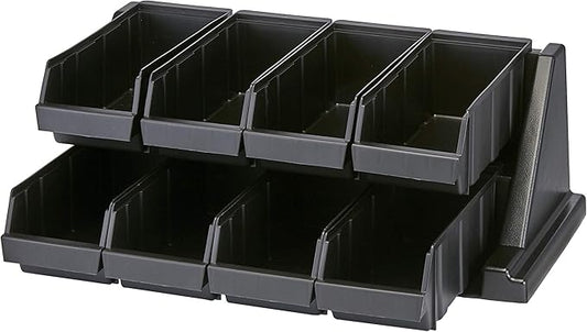 Cambro Versa Self Serve Condiment Bin - 8 Storage Bins - Ideal for Food and Coffee Condiments (Black)