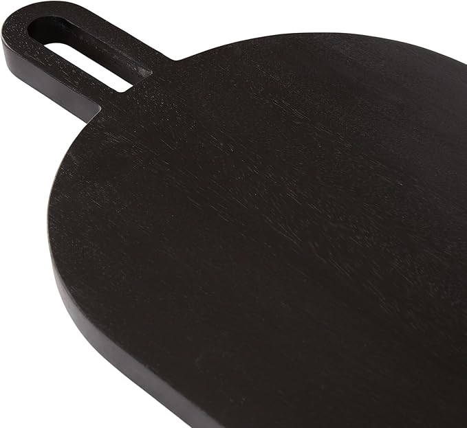 Kate and Laurel Staven Transitional Capsule Serving Board; 30 x 11; Black; Modern Food-Safe Charcuterie Board Made from Solid Mango Wood for Use as Kitchen Countertop Cheese Board