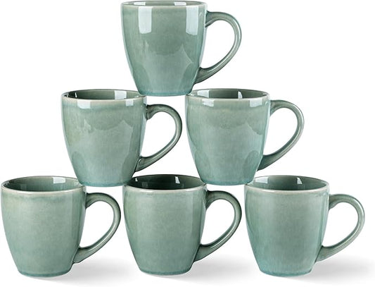 GBHOME Ceramic Coffee Mugs Set of 6, 12oz Stoneware Coffee Mugs Set For Dad Mom Women MEN, Light Weight Coffee Cups for Latte/Tea/Beer/Hot Cocoa, Dishwasher & Microwave Safe