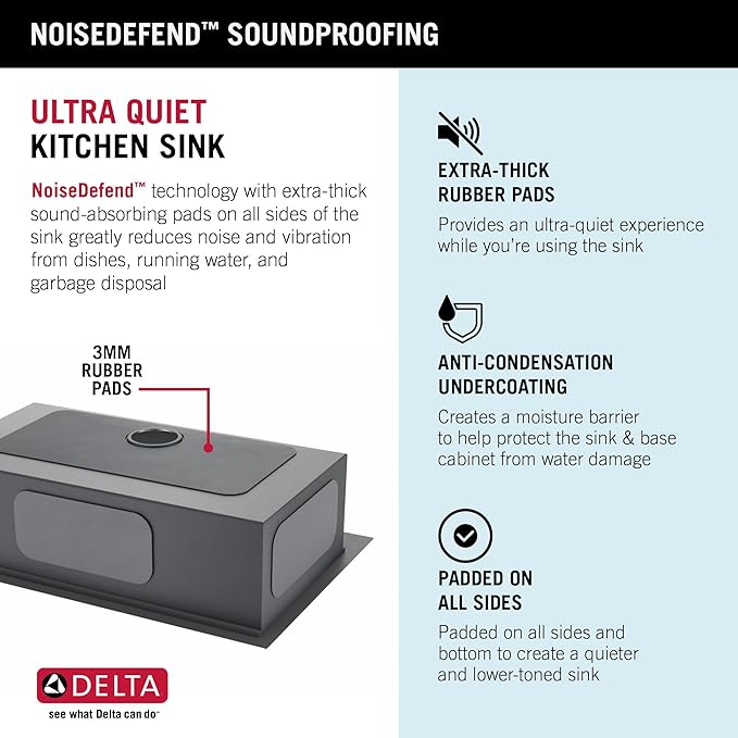 DELTA FAUCET DELTA Rivet 33-Inch Workstation Kitchen Sink Drop-In Top Mount 16 Gauge Stainless Steel Single Bowl with WorkFlow Ledge and Chef’s Kit of 5 Accessories, 95A931-33S-SS