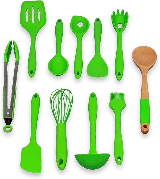 Chef Craft Premium Utensil Set Kitchen, Green, 11 Piece Set (42107)