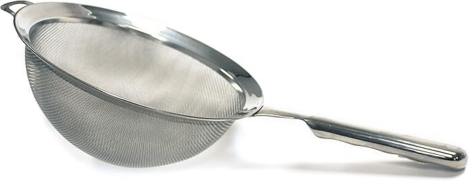 Norpro, 8" KRONA Stainless Steel Double Mesh Strainer, 8", as shown