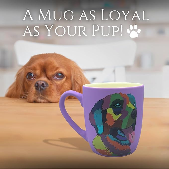 Stoneware Mug for Pet Lovers 18 Oz - Golden Retriever Coffee Mug - Coffee Cups Ceramic - Travel Coffee Mug for Drinks