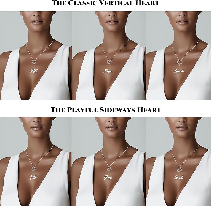 Heart Pendant Necklace for Her Moissanite Lab-Created Gem Jewelry for Women I Love You S925 Sterling Silver Gifts to Wife Girlfriend Mom Daughter Anniversary Birthday Christmas Valentines Day