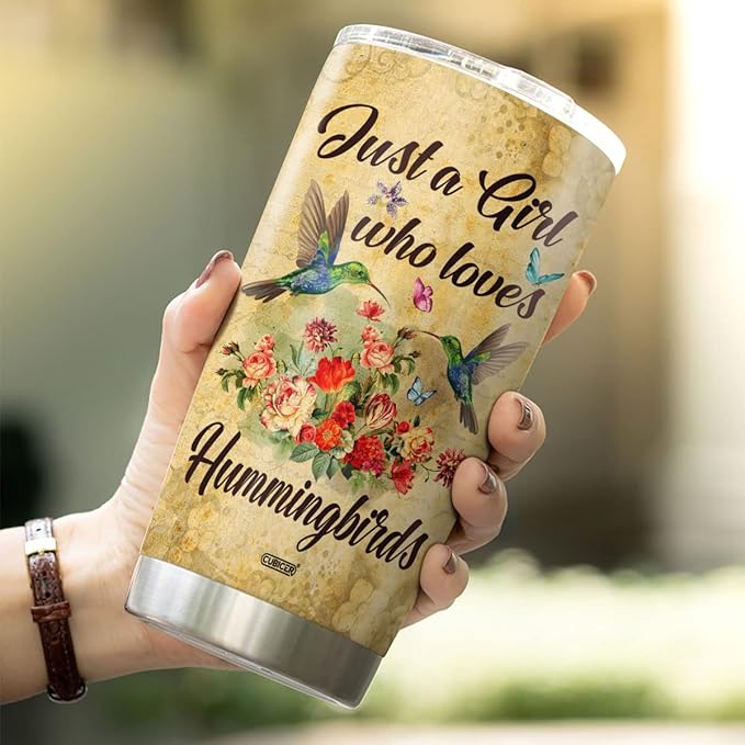 CUBICER Hummingbird Coffee Tumblers With Lid Stainless Steel Tumbler 20 Oz Cup Advice From A Just Who Loves Hummingbirds Mug Funny Wine Insulated Travel Mugs Gifts For Bird Lovers