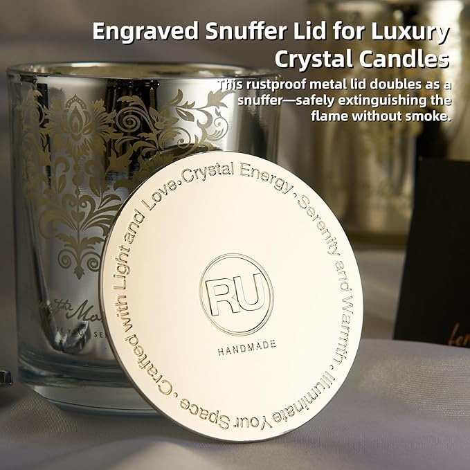 Luxury Scented Candle Gift Set – 3×7oz Crystal Glass Soy & Beeswax Aromatherapy Candles with Snuffer Lid & Wick Trimmer | Floral & Citrus Scents | Candles for Women, Home Scented & Relaxation