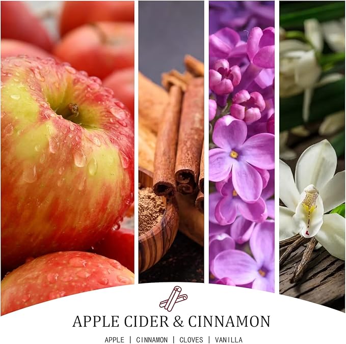 Large Fall Candle Apple Cider & Cinnamon Scented, 4 Wick Natural Soy Candles for Home Scented, 30oz Big Autumn Candle Long Lasting, Home Aromatherapy Candles Housewarming Gift for Women Men